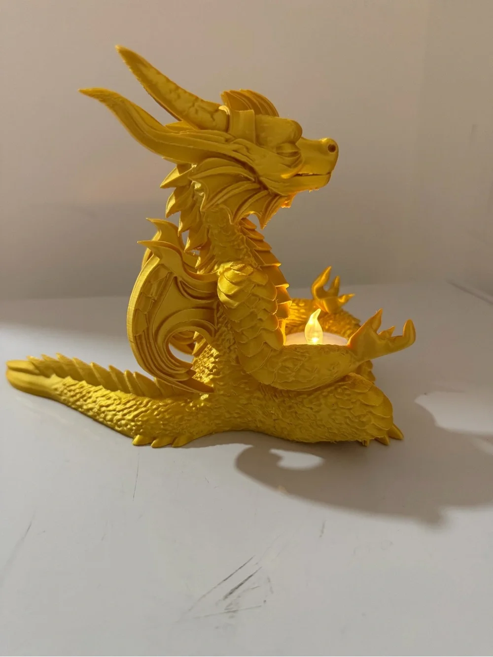 Golden Dragon Tealight Holder - Gold Home Accent
